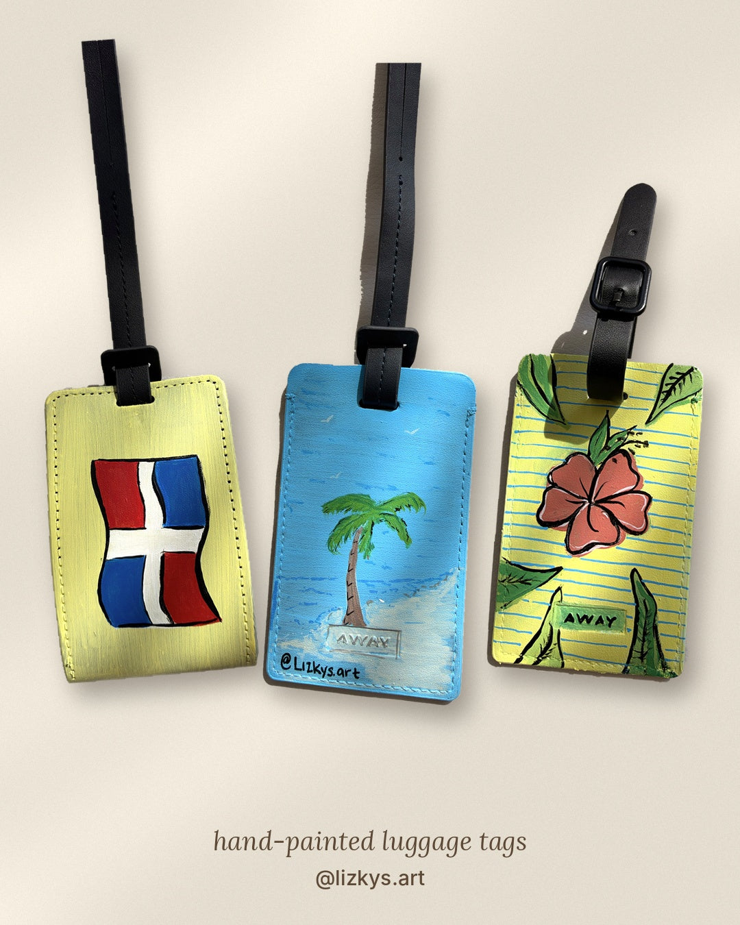 Hand-Painted Luggage Tag